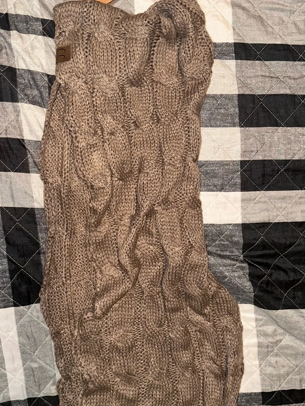 C.C Tan Cable Knit infinity scarf